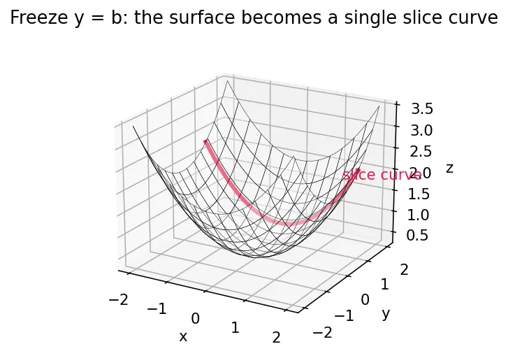 Figure — Partial derivatives — notation, calculation, geometric meaning