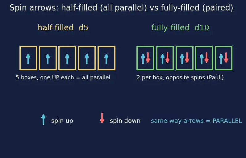 Figure — Stability of half-filled and fully-filled subshells