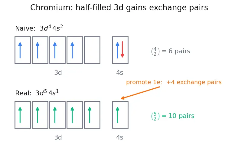 Figure — Electronic configuration of elements (Z = 1 to 30) — exceptions Cr, Cu