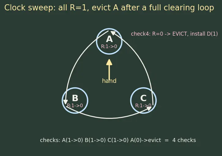 Figure — Page replacement — FIFO, LRU, Clock, Optimal