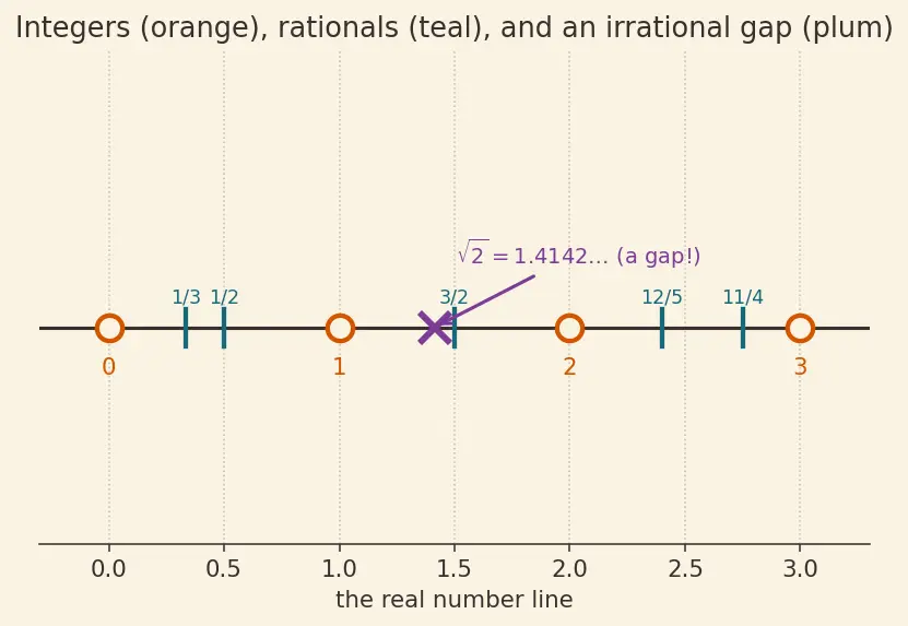 Figure — Real number system — ℕ ⊂ ℤ ⊂ ℚ ⊂ ℝ