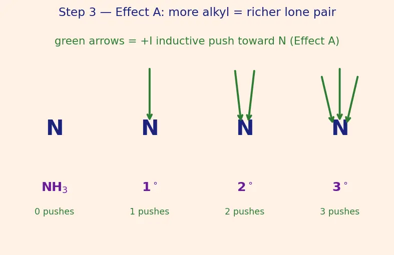 Figure — Amines — basicity (alkyl  -  NH₃  -  aryl in water; reverse in gas phase), Hofmann elimination, carbylamine, Hinsberg te