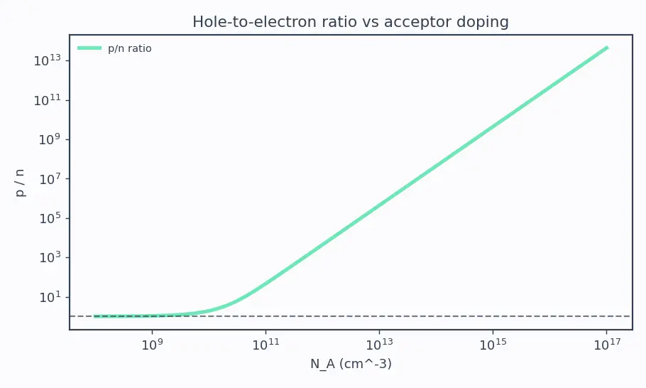 Figure — P-type doping with acceptor atoms (boron)