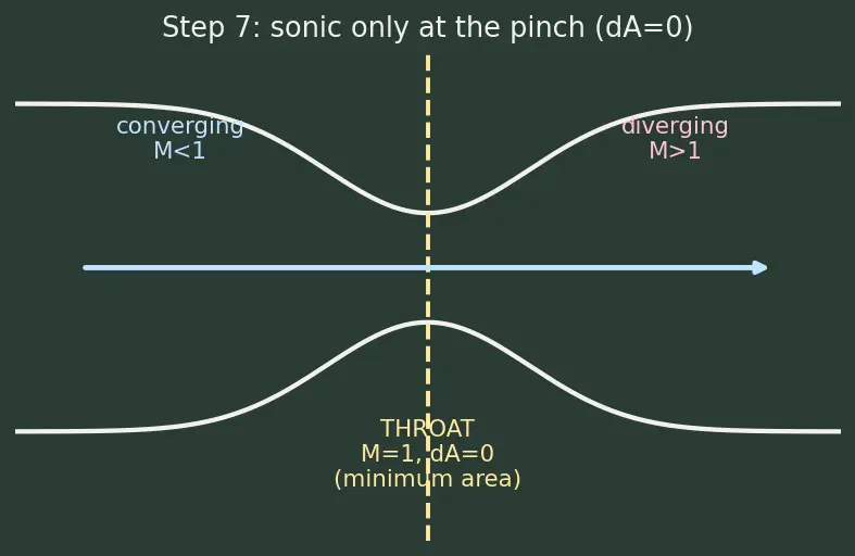 Figure — Converging-diverging (de Laval) nozzle — subsonic, supersonic flow