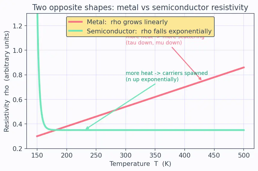 Figure — Thermal effects on conductivity