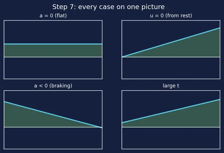 Figure — Equations of motion (SUVAT) — derivations from calculus