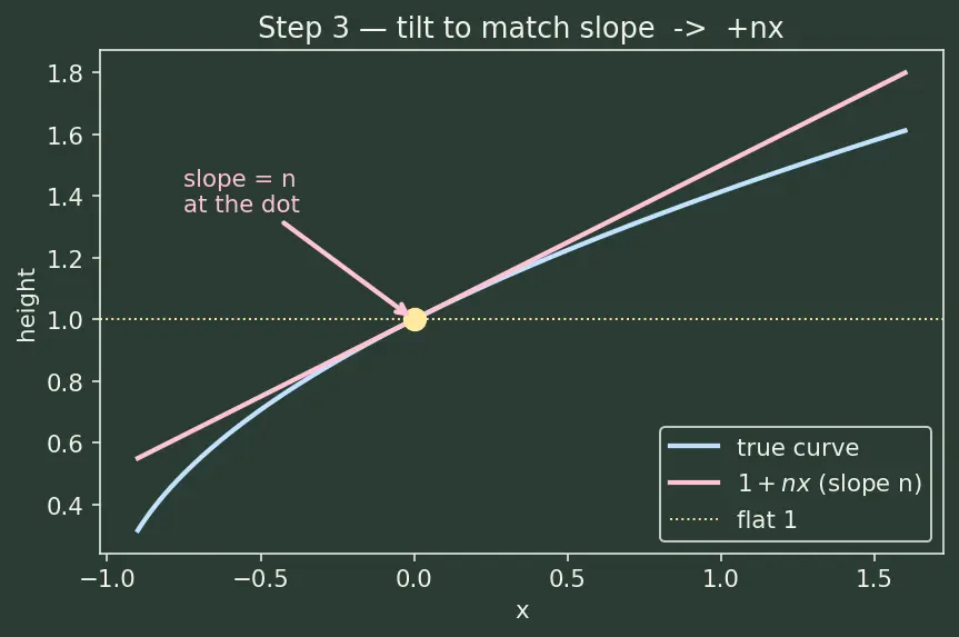 Figure — Binomial theorem for rational indices (approximate values)