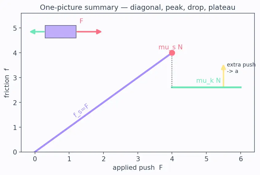 Figure — Friction — static (maximum), kinetic, rolling