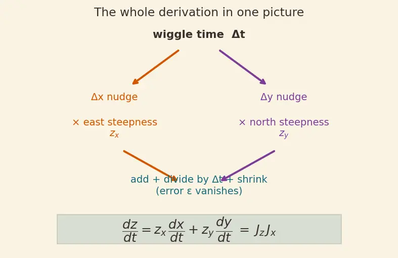 Figure — Chain rule for multivariable functions — all cases
