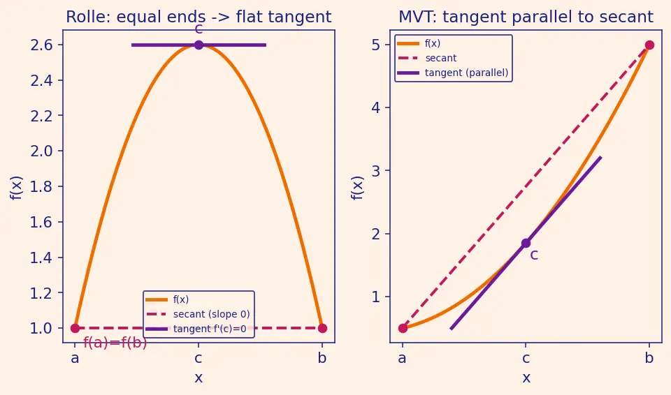 Figure — Mean Value Theorem — proof, Rolle's theorem