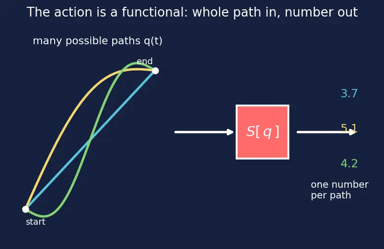 Figure — Hamilton's principle — least action