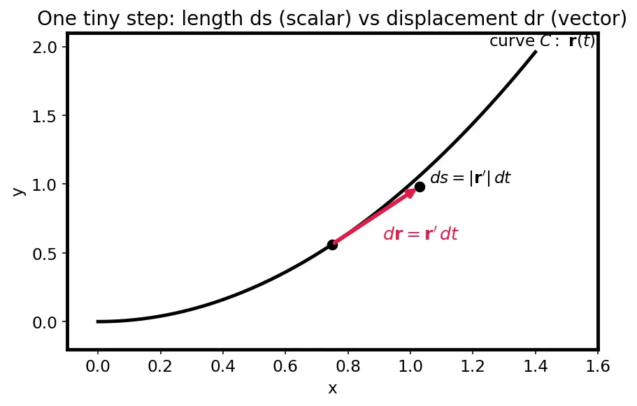 Figure — Line integrals — scalar and vector, work done