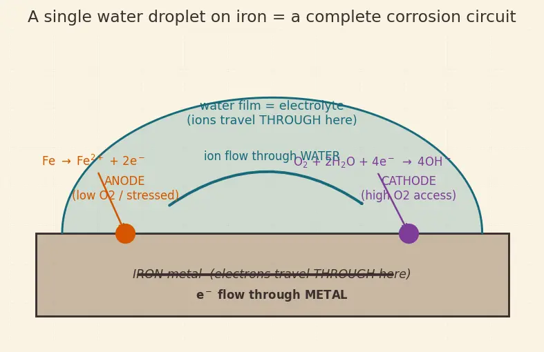 Figure — Corrosion — electrochemical mechanism; cathodic protection, galvanization