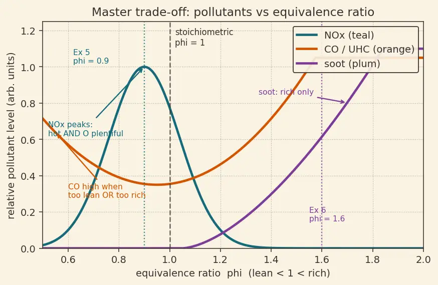 Figure — Pollutants — NOₓ, soot, unburned hydrocarbons