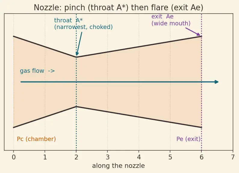 Figure — Thrust coefficient C_F = F - (P_c A - ) — derivation