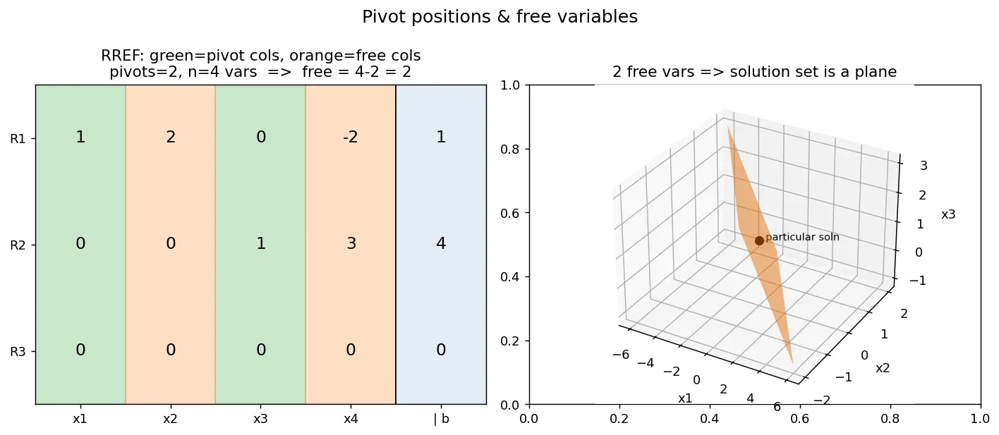 Figure — Pivot positions, free variables