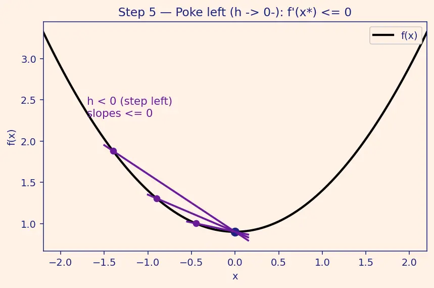 Figure — First-order optimality conditions — gradient = 0