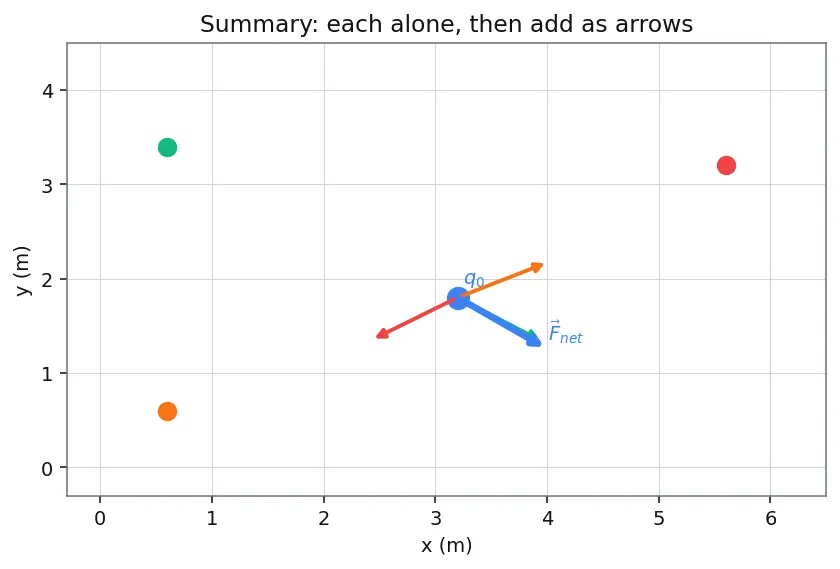 Figure — Superposition principle for forces