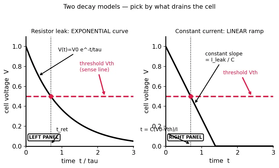 Figure — DRAM refresh and charge leakage