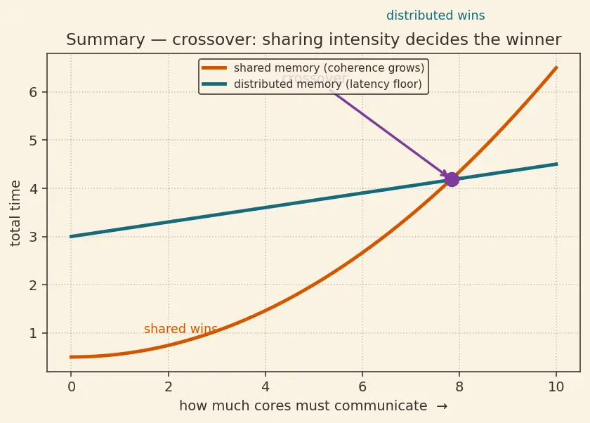 Figure — Shared memory vs distributed memory