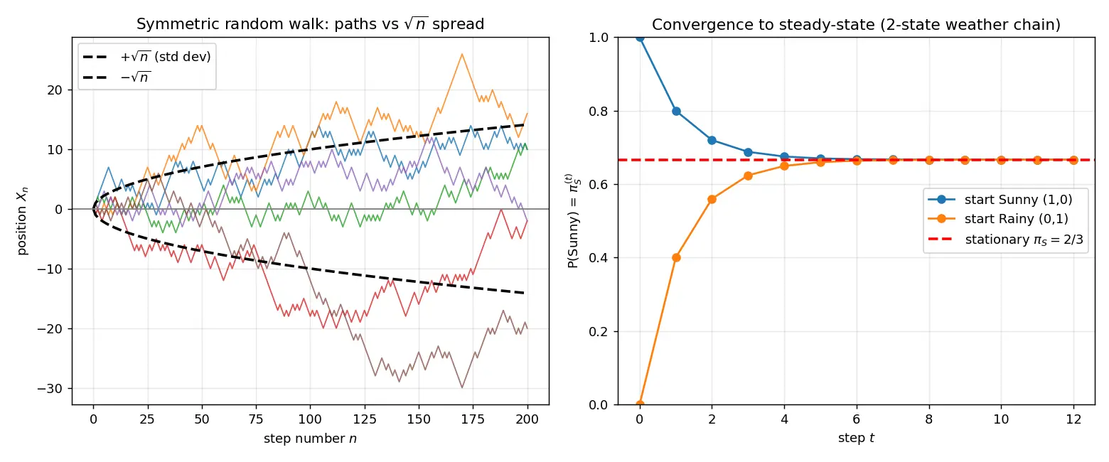 Figure — Stochastic processes — Markov chains, steady-state, random walks