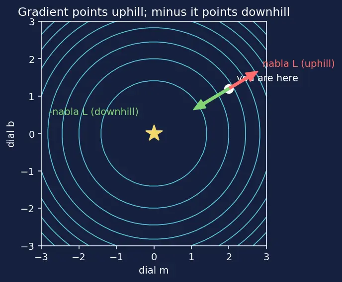 Figure — Gradient descent intuition and update rule