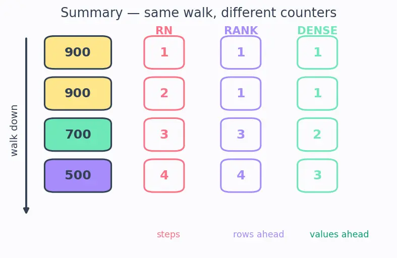 Figure — Window functions — ROW_NUMBER, RANK, DENSE_RANK, LAG, LEAD