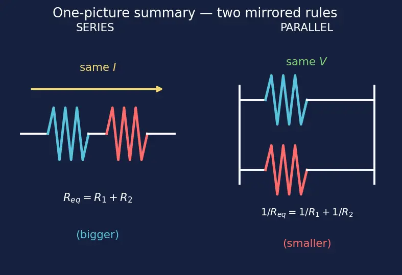 Figure — Series vs parallel resistor combinations