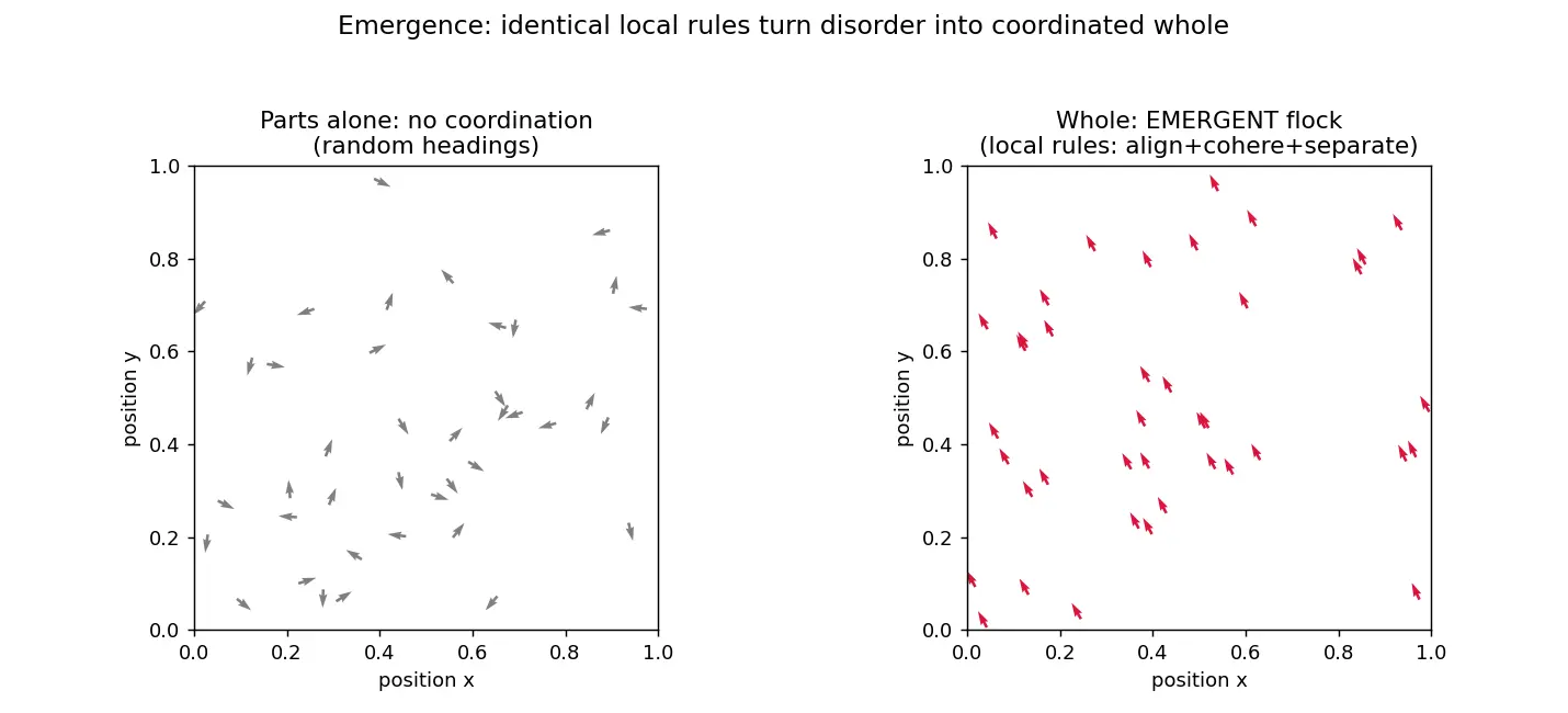 Figure — Describe emergent behavior in biological systems