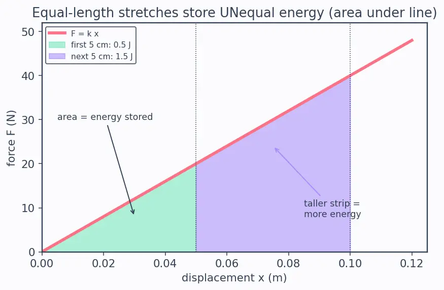 Figure — Hooke's law — spring force F = −kx