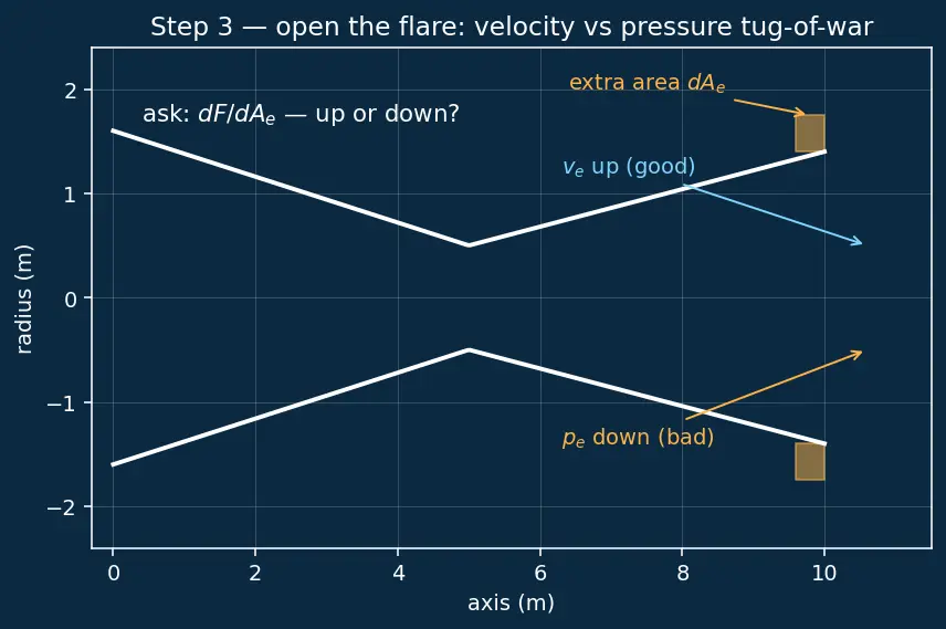Figure — Nozzle area ratio ε = A_e - A - — choosing for optimal performance