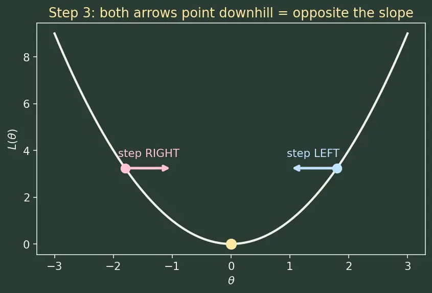 Figure — Gradient descent intuition and update rule