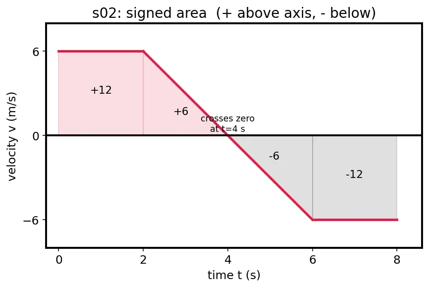 Figure — Graphs — x-t, v-t, a-t; areas and slopes meaning
