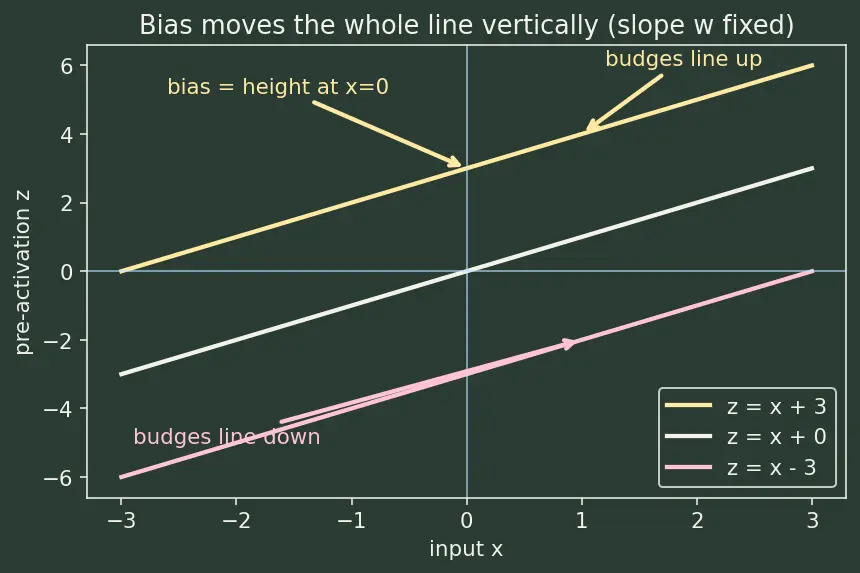 Figure — Bias terms and their role