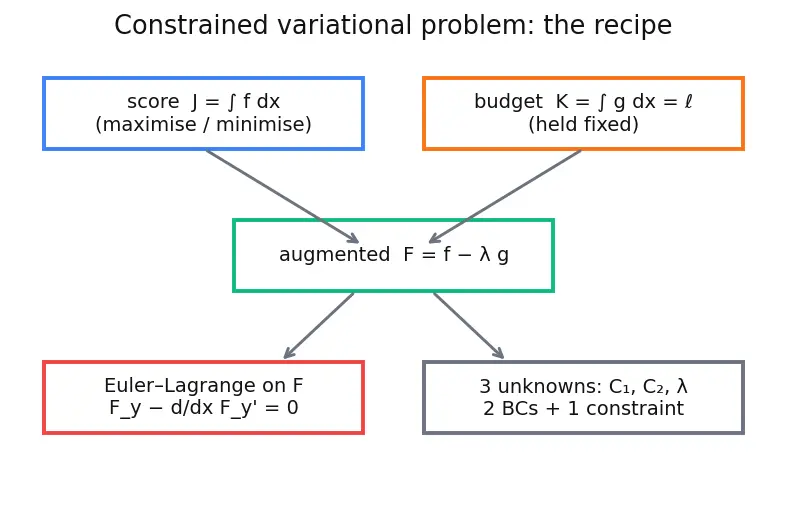 Figure — Isoperimetric problems — constraints (Lagrange multipliers in variational sense)