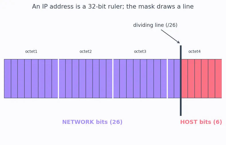 Figure — Subnetting — subnet mask, network - host bits, VLSM