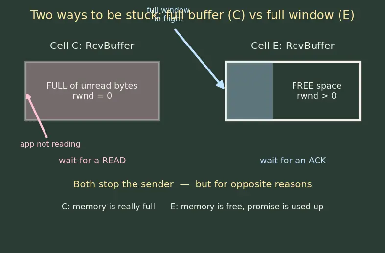 Figure — TCP flow control — sliding window, receive buffer