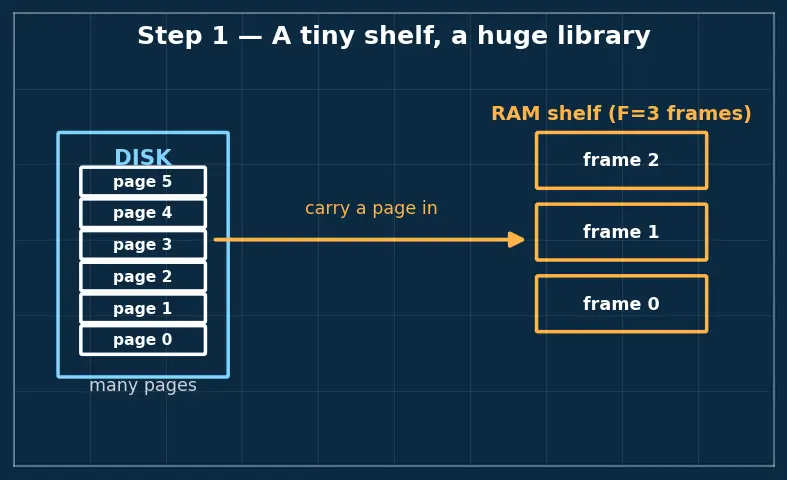 Figure — Page replacement — FIFO, LRU, Clock, Optimal