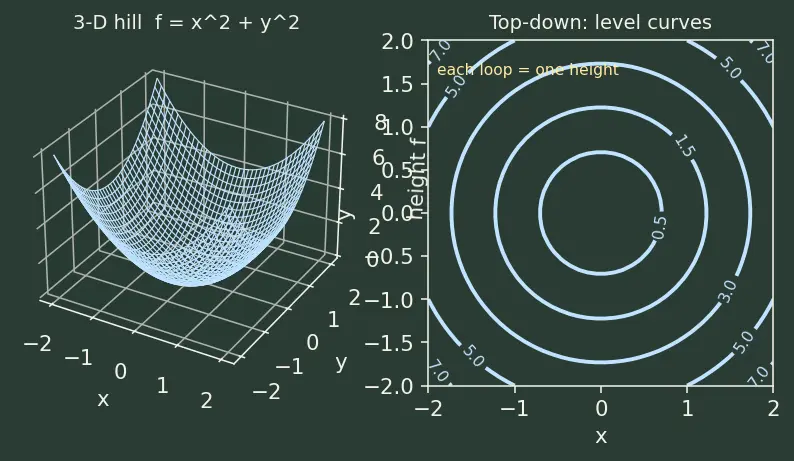 Figure — Gradient as direction of steepest ascent