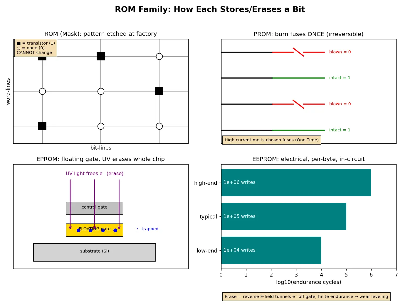 Figure — ROM, PROM, EPROM, EEPROM