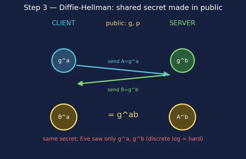 Figure — HTTPS — TLS handshake, certificates, CA
