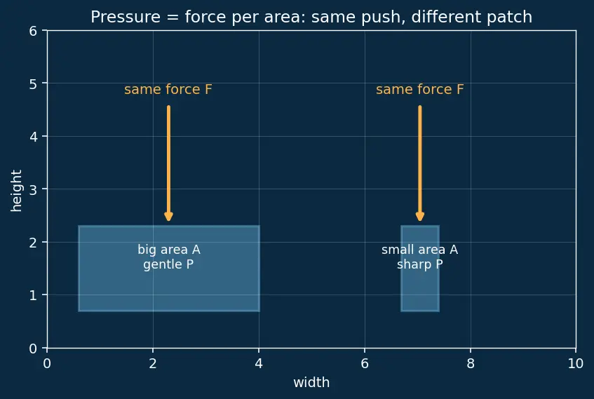 Figure — Hydrostatics — pressure = ρgh, derivation