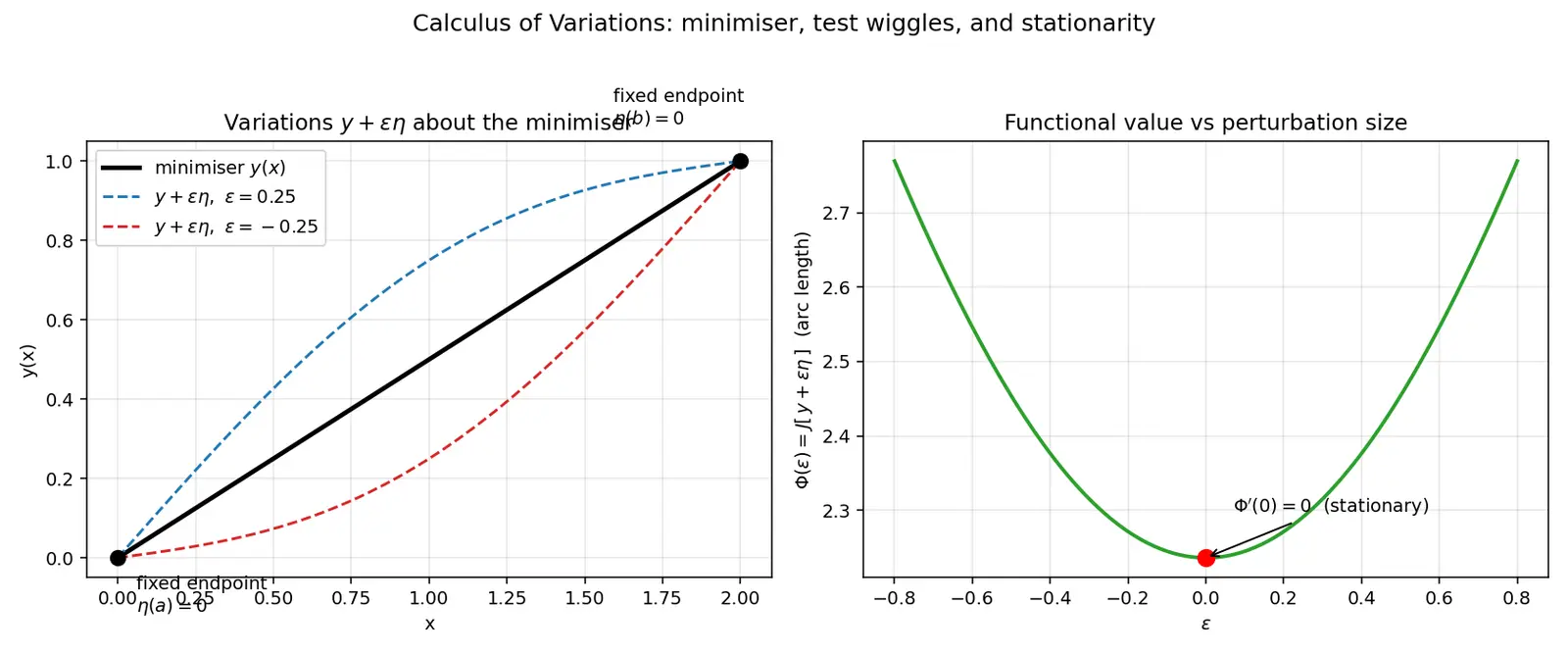 Figure — Calculus of variations — functionals, functional derivative
