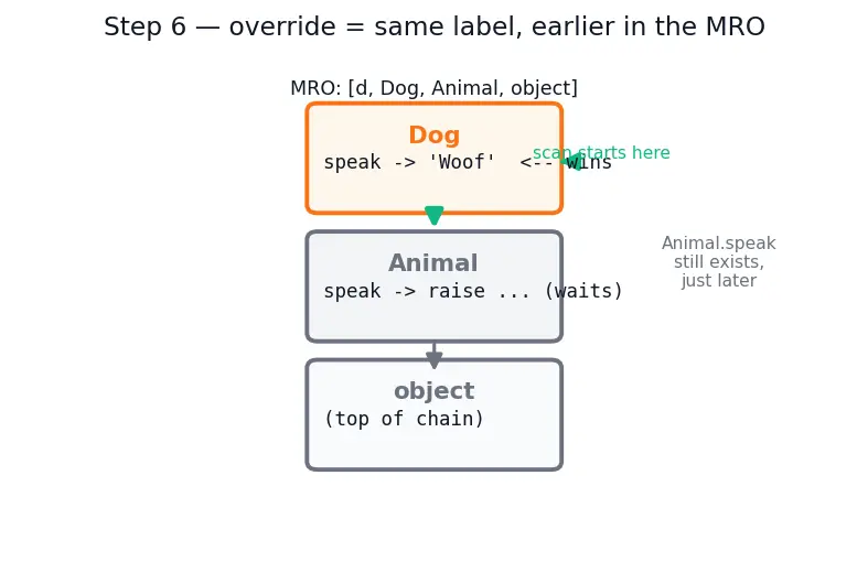 Figure — Polymorphism — duck typing, same interface different behavior