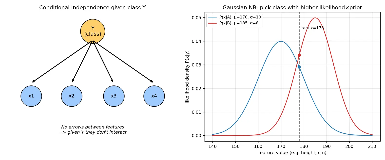 Figure — Naive Bayes assumption