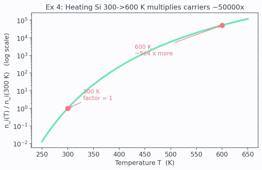 Figure — Compare band gaps -  conductor - semiconductor - insulator