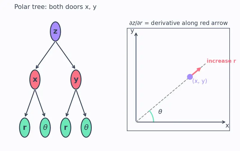 Figure — Chain rule for multivariable functions — all cases