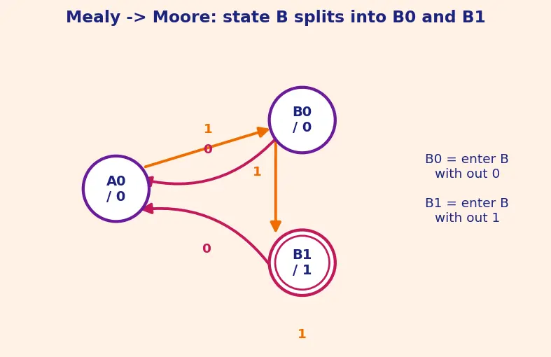 Figure — Finite state machines (Mealy and Moore)
