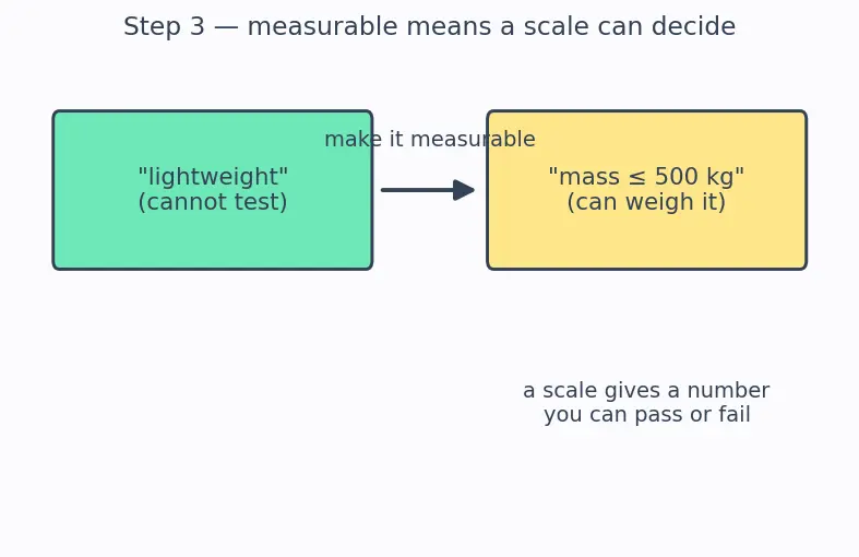 Figure — Requirements — SMART (Specific, Measurable, Achievable, Relevant, Testable)