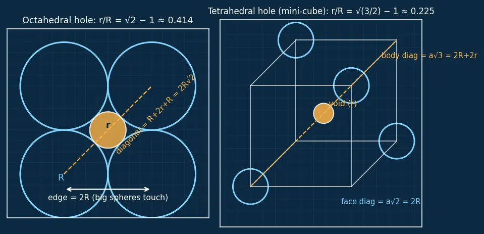 Figure — Coordination number, voids (tetrahedral, octahedral)